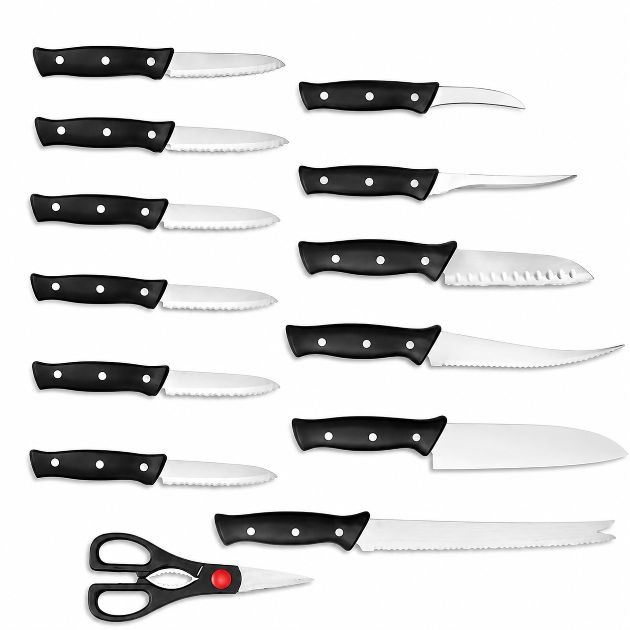 13-Piece: Knife Set Super Sharp Stainless Steel