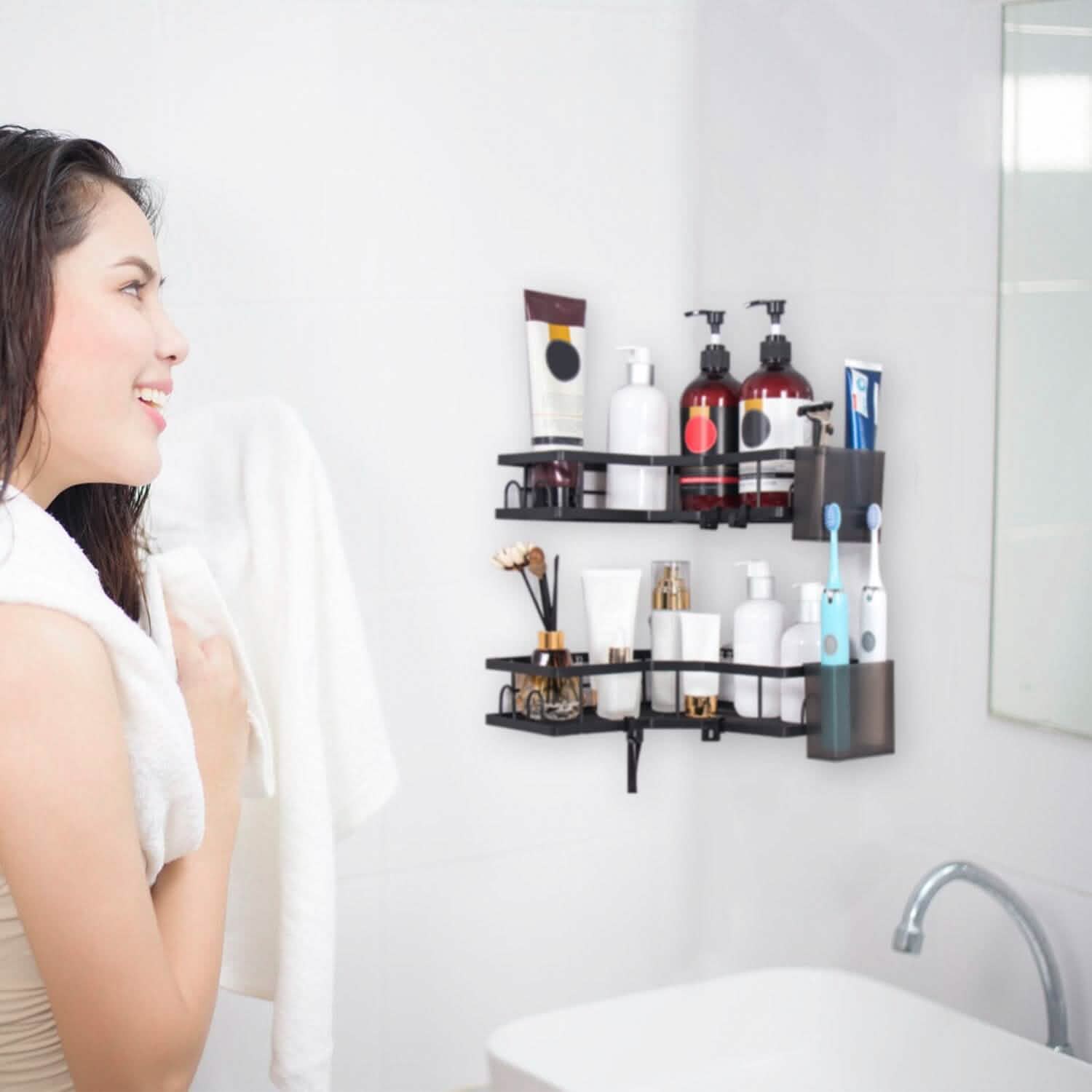 2-Pack No-Drill Corner Shower Organizer