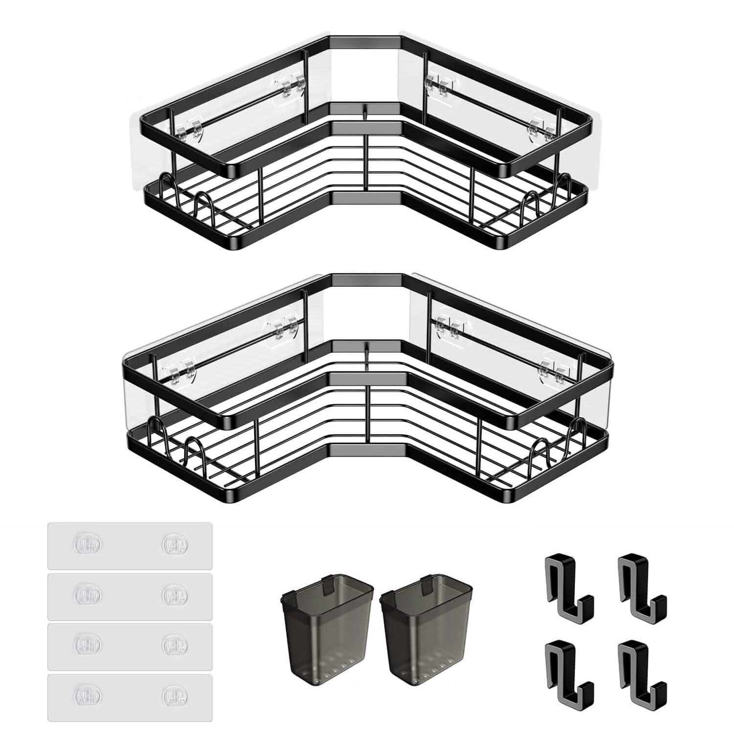 2-Pack No-Drill Corner Shower Organizer