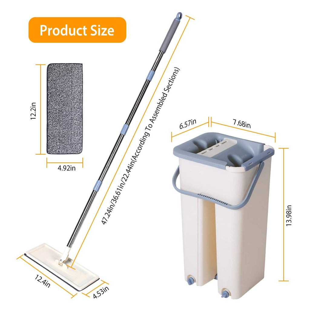Flat Floor Mop and Bucket Set