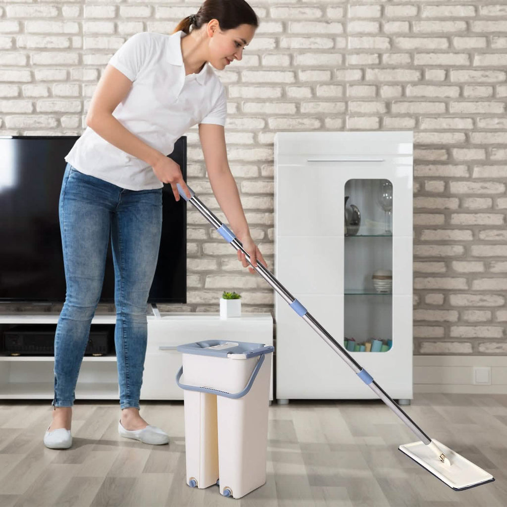 Flat Floor Mop and Bucket Set