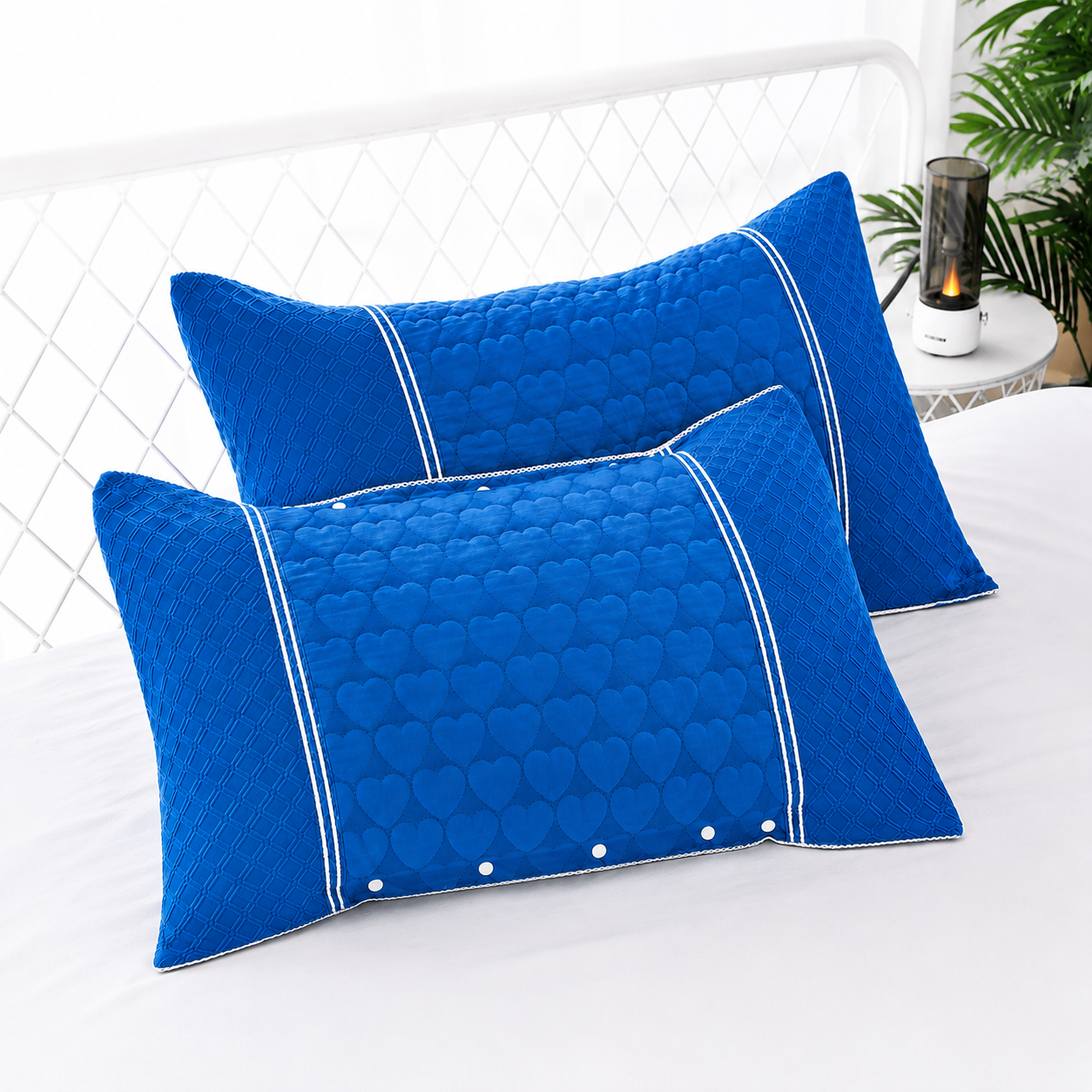 Quilted Heart Pattern Pillow Covers