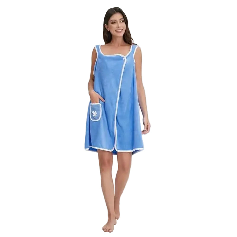 Wearable Bath Towel Wrap with Bowknot Pockets