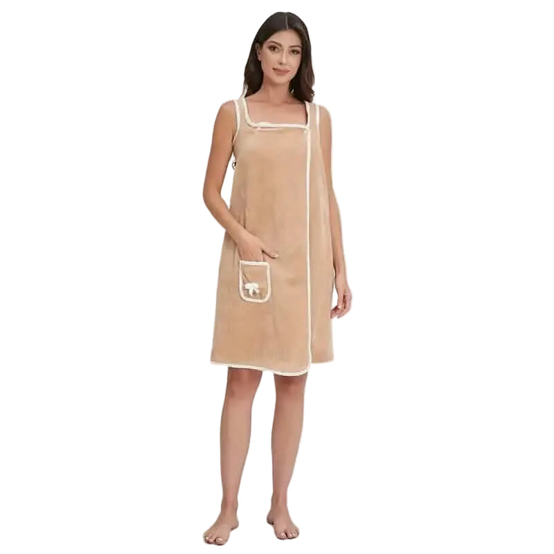 Wearable Bath Towel Wrap with Bowknot Pockets